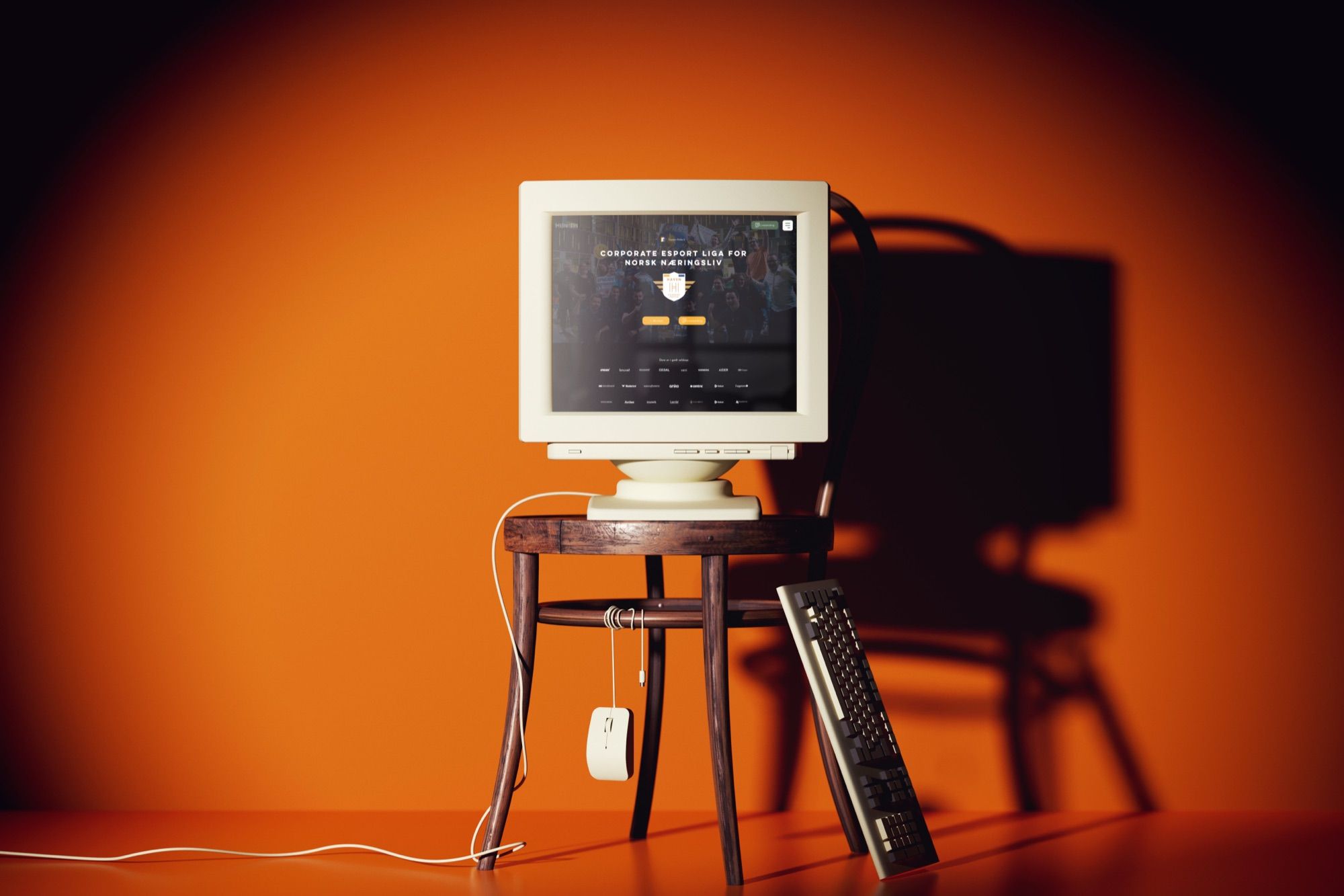 Haven Mockup Gammel Crt Skjerm Nostalgi.