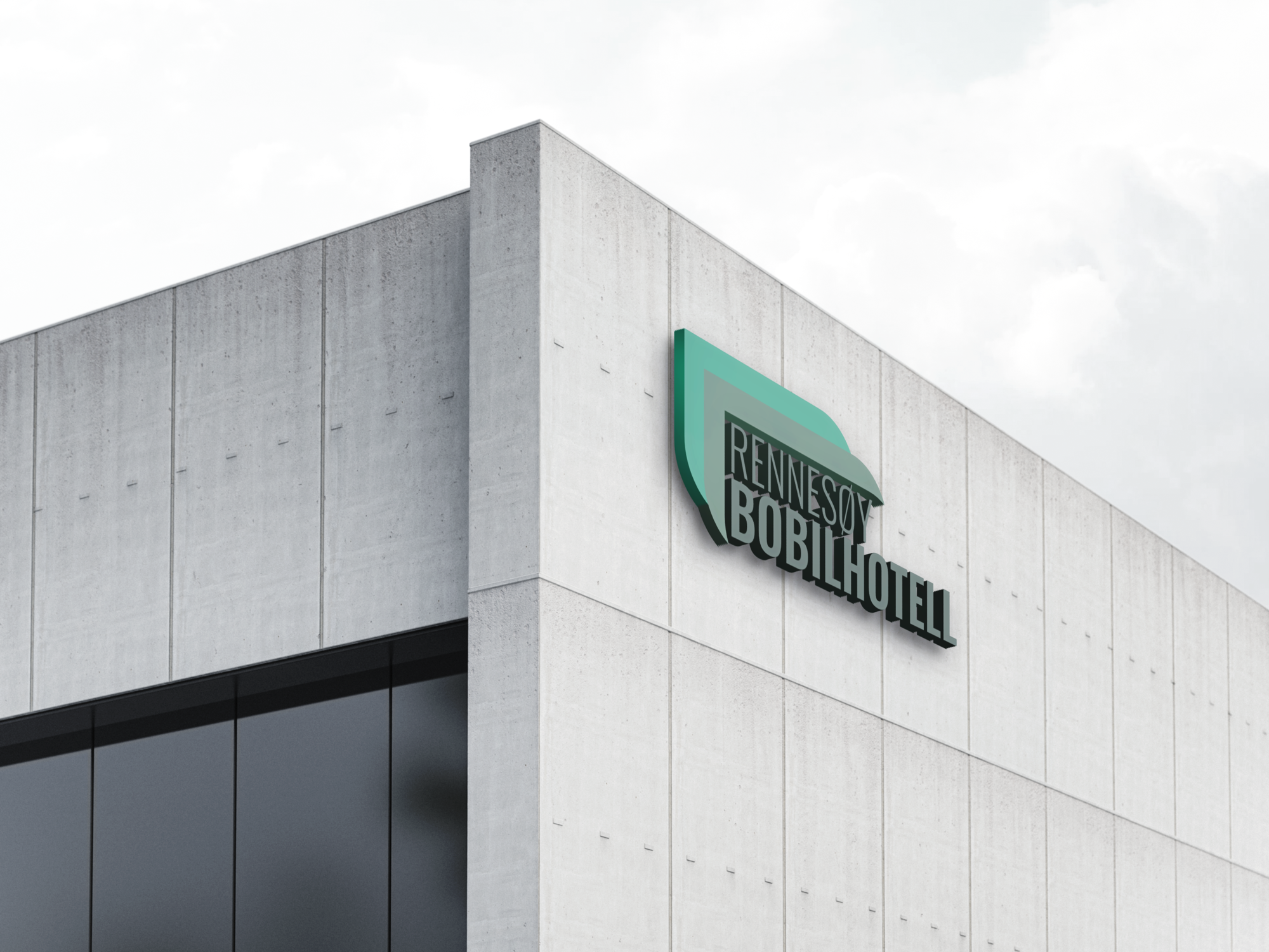 Rennesoy Bobilhotell Logo Mockup.